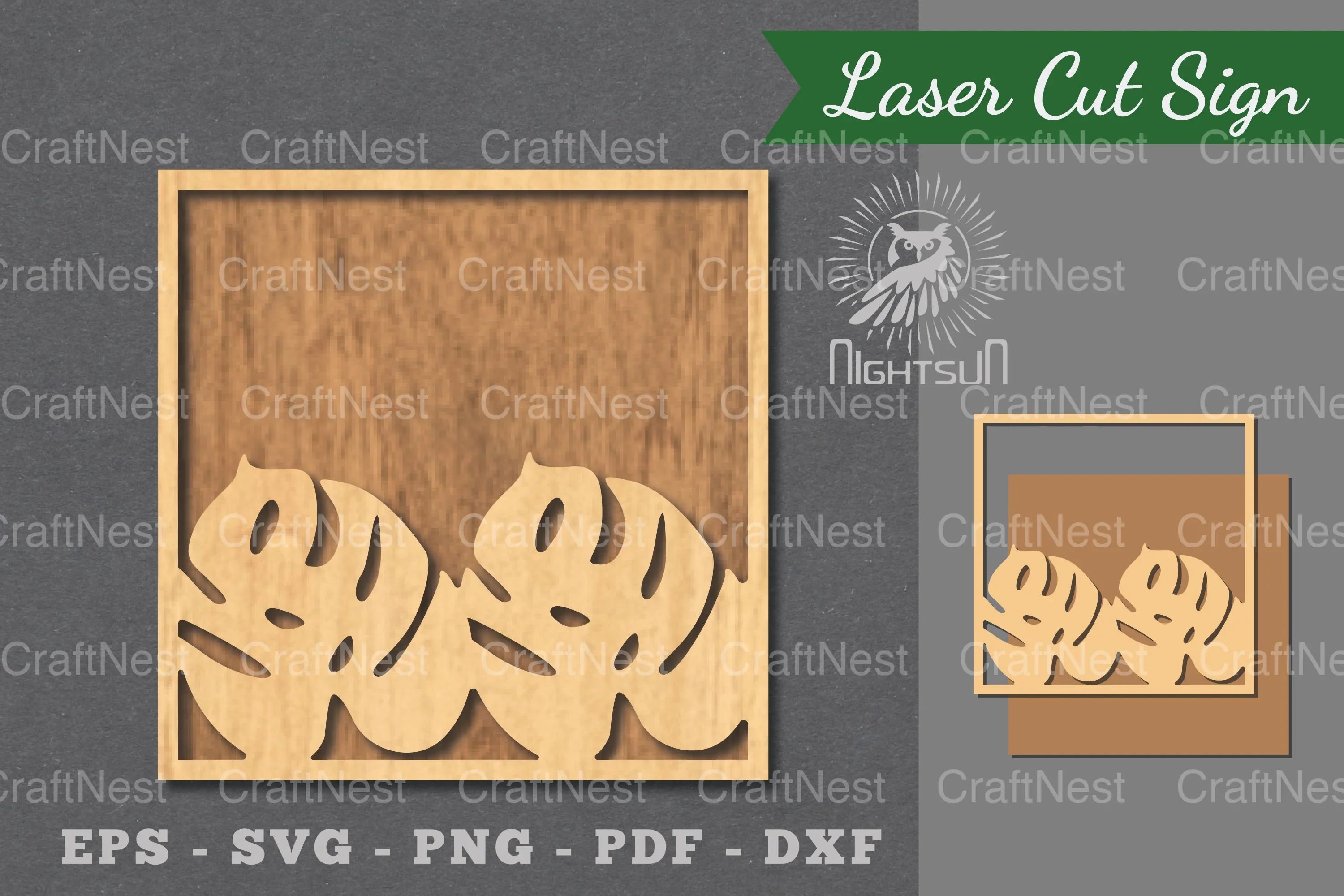 Tropical Leaves Laser Cut Sign Clipart Bundle - CraftNest - Digital Crafting and Art