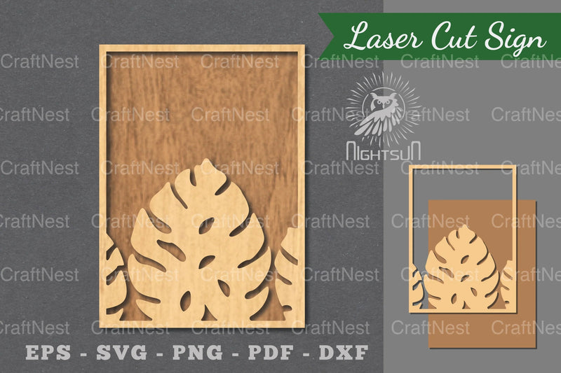 Tropical Leaves Laser Cut Sign Clipart Bundle - CraftNest - Digital Crafting and Art