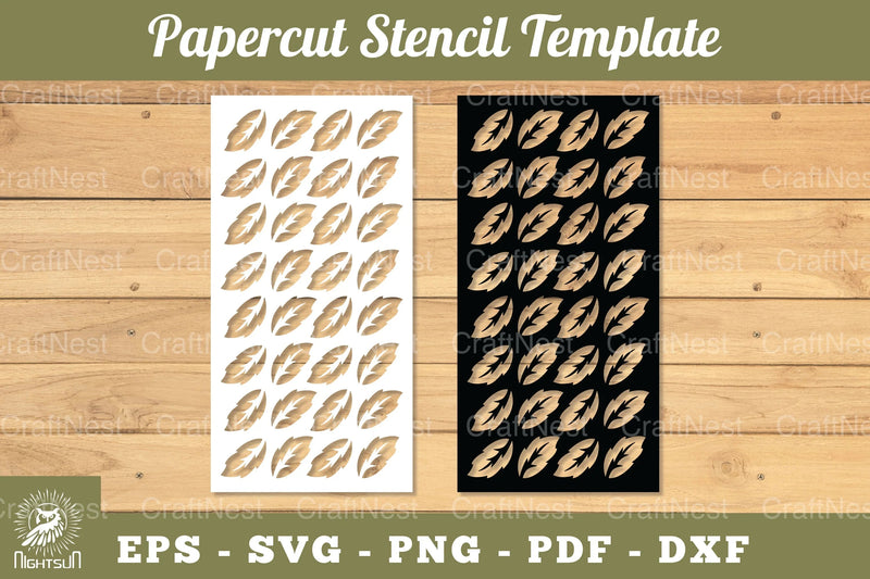 Tropical Leaves Papercut Stencil Clipart Bundle - CraftNest - Digital Crafting and Art