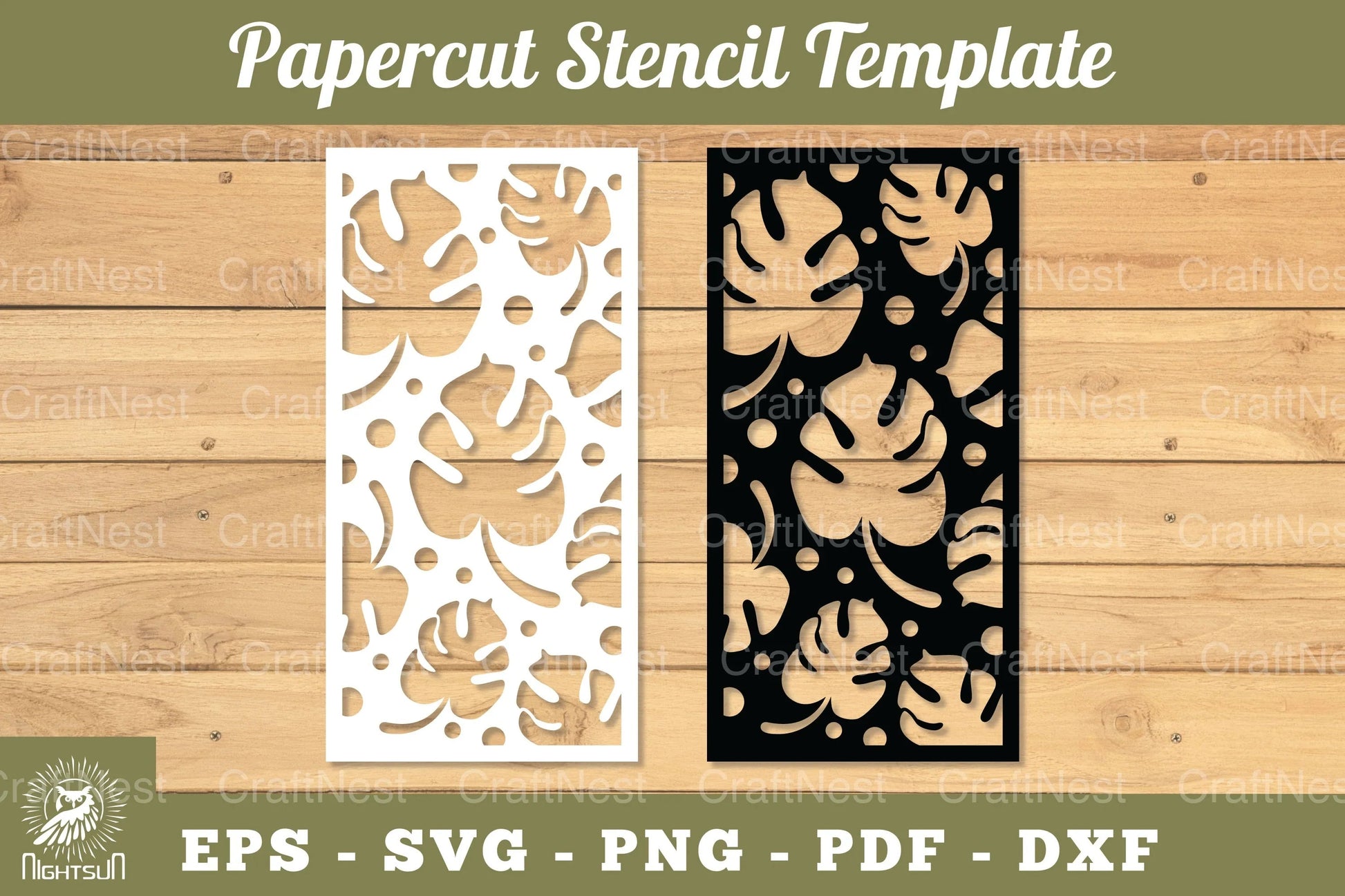 Tropical Leaves Papercut Stencil Clipart Bundle - CraftNest - Digital Crafting and Art