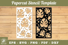 Tropical Leaves Papercut Stencil Clipart Bundle - CraftNest - Digital Crafting and Art