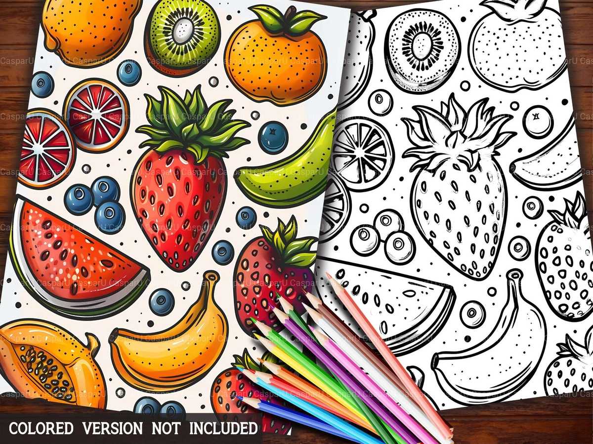 Tropical Fruit Coloring Books - CraftNest - Digital Crafting and Art