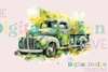 Vintage Green Truck Clipart Bundle
