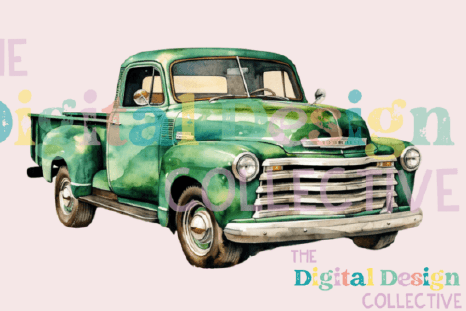 Vintage Green Truck Clipart Bundle - CraftNest - Digital Crafting and Art