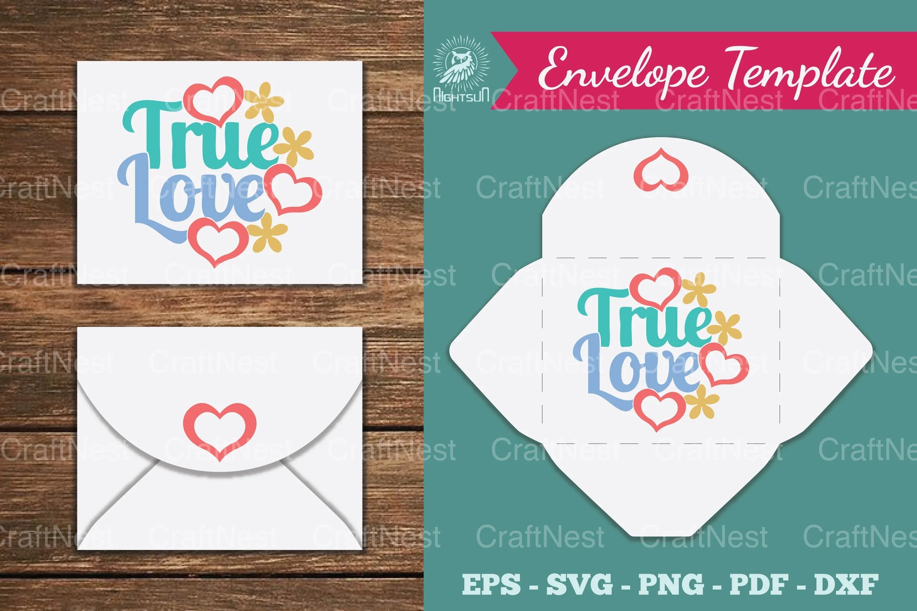 True Love Envelope Template Bundle - CraftNest - Digital Crafting and Art