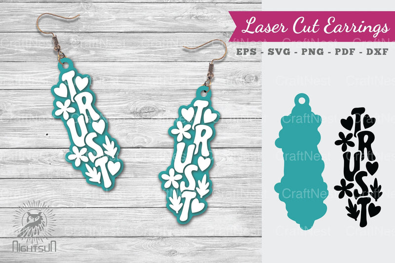 Trust Lasercut Earrings SVG Design Bundle - CraftNest - Digital Crafting and Art