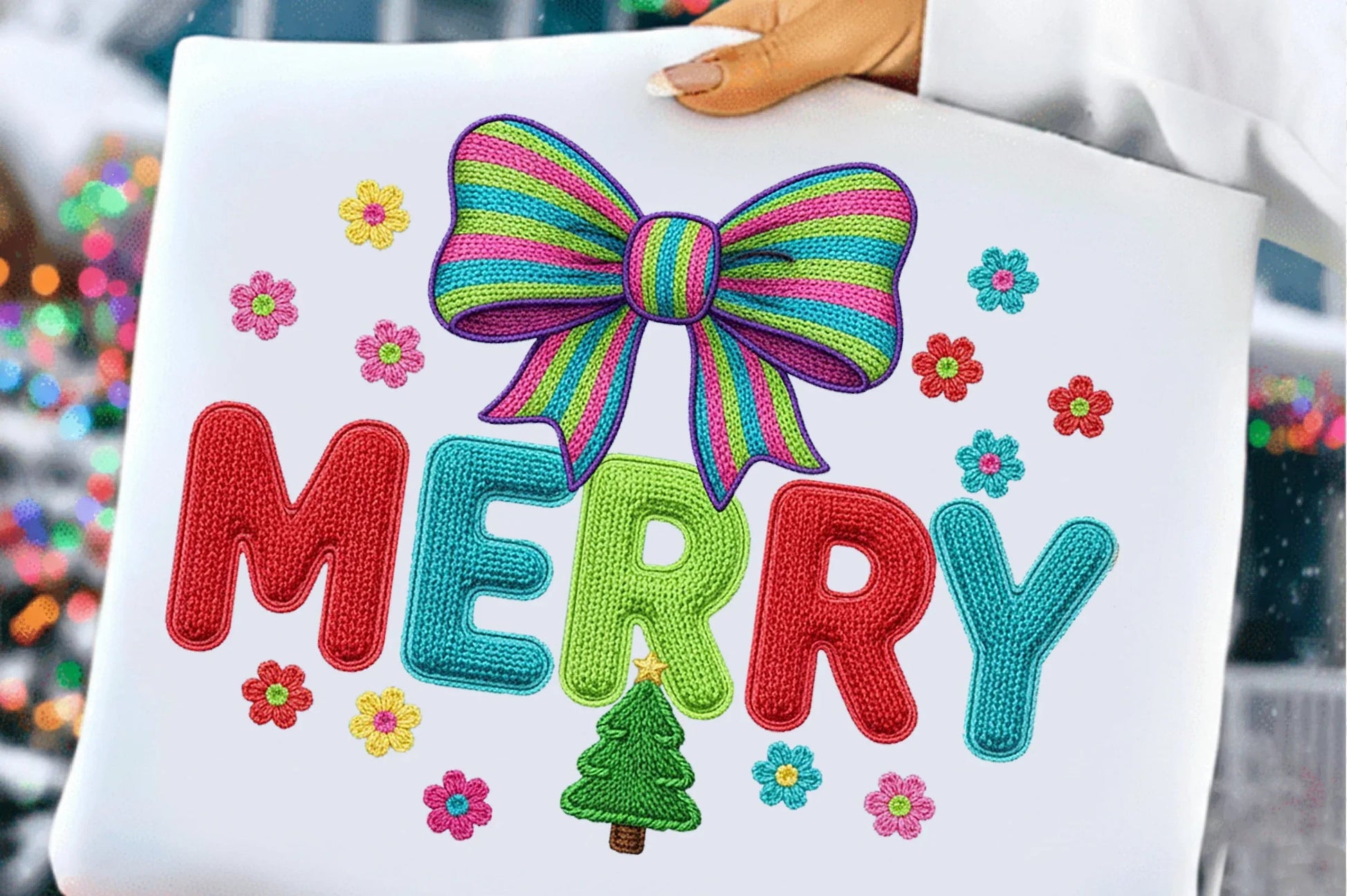 Tufted Embroidery Ribbon Bow Merry Clipart Bundle - CraftNest - Digital Crafting and Art