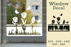 Tulip Flower Window Decal Clipart Bundle - CraftNest - Digital Crafting and Art
