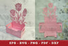 Tulip Flowers Box Display Papercut Clipart Bundle