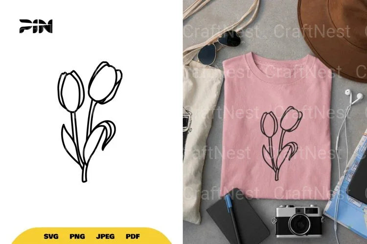 Tulip Flower SVG Bundle - CraftNest - Digital Crafting and Art