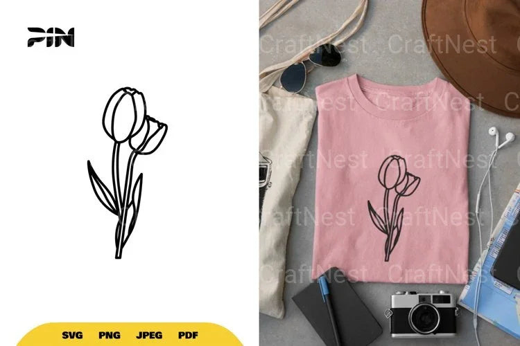 Tulip Flower SVG Bundle - CraftNest - Digital Crafting and Art