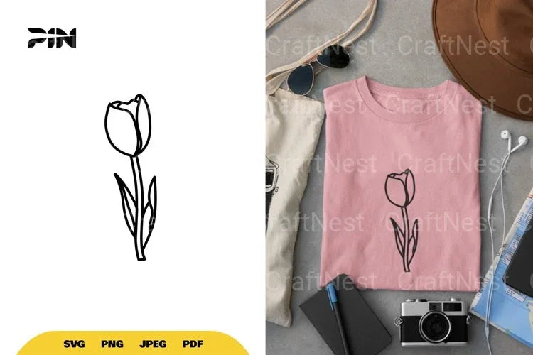 Tulip Flower SVG Bundle - CraftNest - Digital Crafting and Art