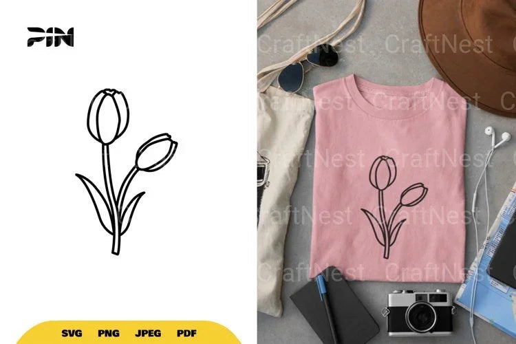 Tulip Flower SVG Bundle - CraftNest - Digital Crafting and Art