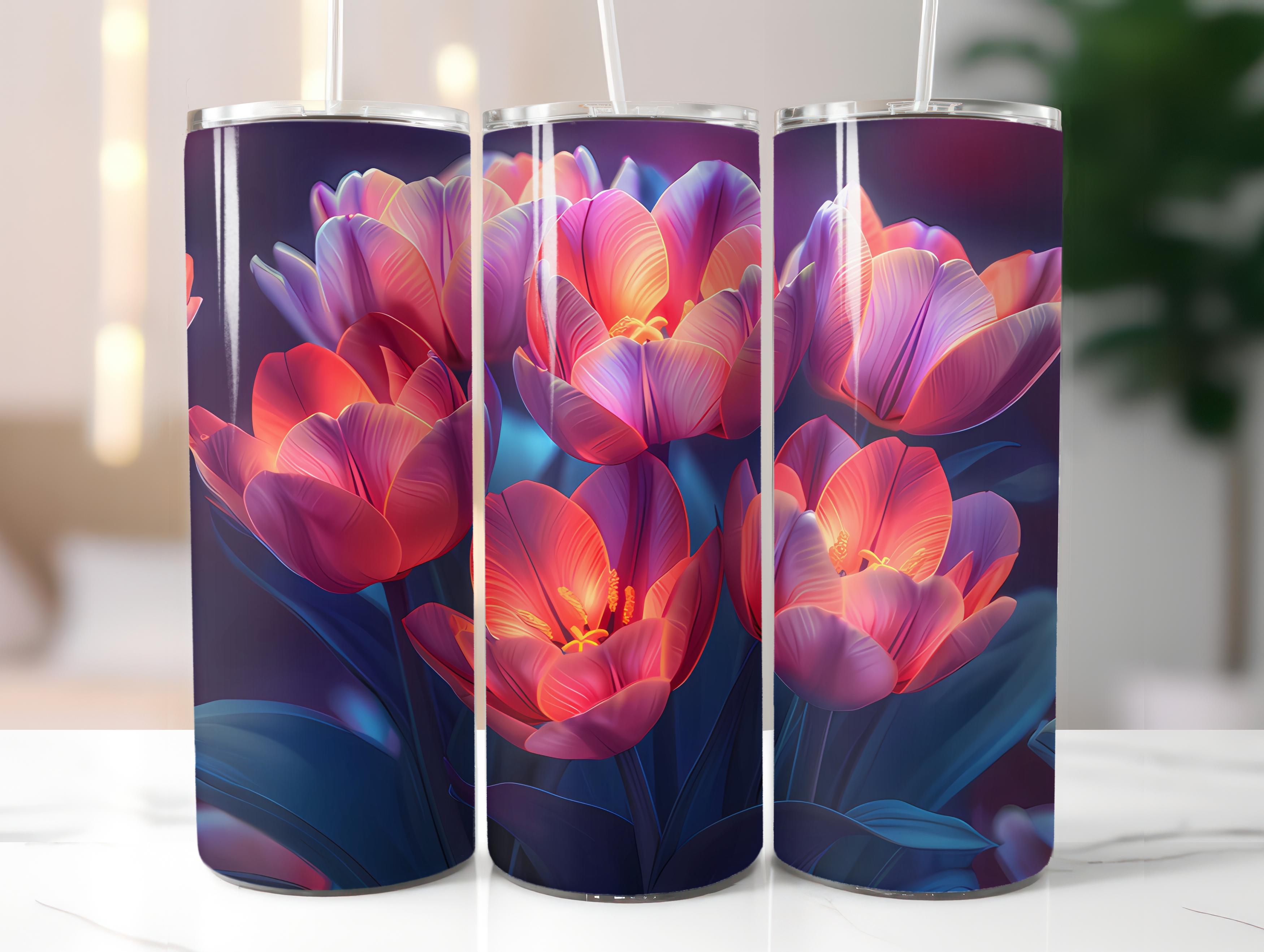 Tulips Flowers Tumbler Wrap - CraftNest - Digital Crafting and Art