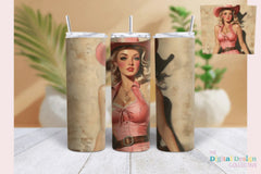 Vintage Pinup Girl Western Tumbler Wrap Bundle - CraftNest - Digital Crafting and Art