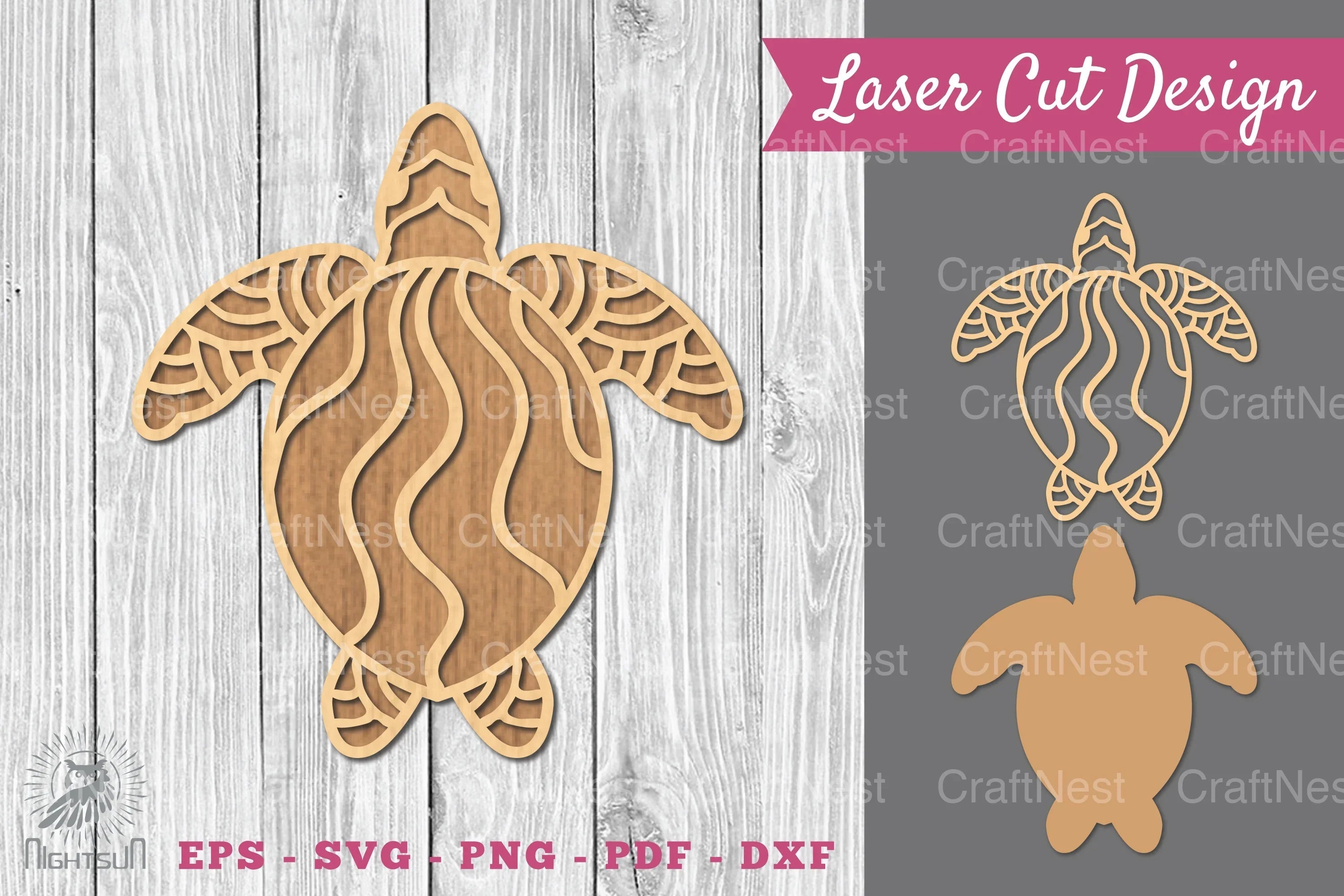 Turtle Mandala Laser Cut Decoration Clipart Bundle - CraftNest - Digital Crafting and Art