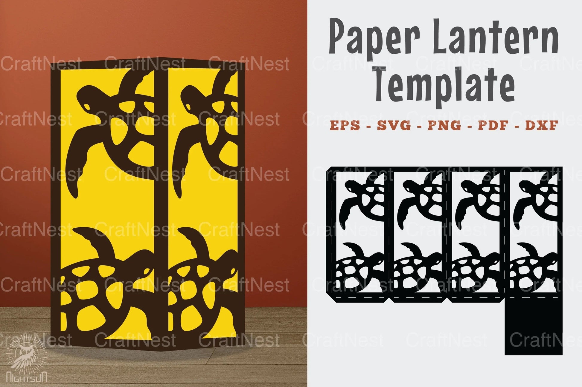 Turtle Papercut Lantern Template SVG Bundle - CraftNest - Digital Crafting and Art