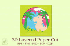 Tyrannosaurus 3D Layered Papercut Clipart Bundle - CraftNest - Digital Crafting and Art