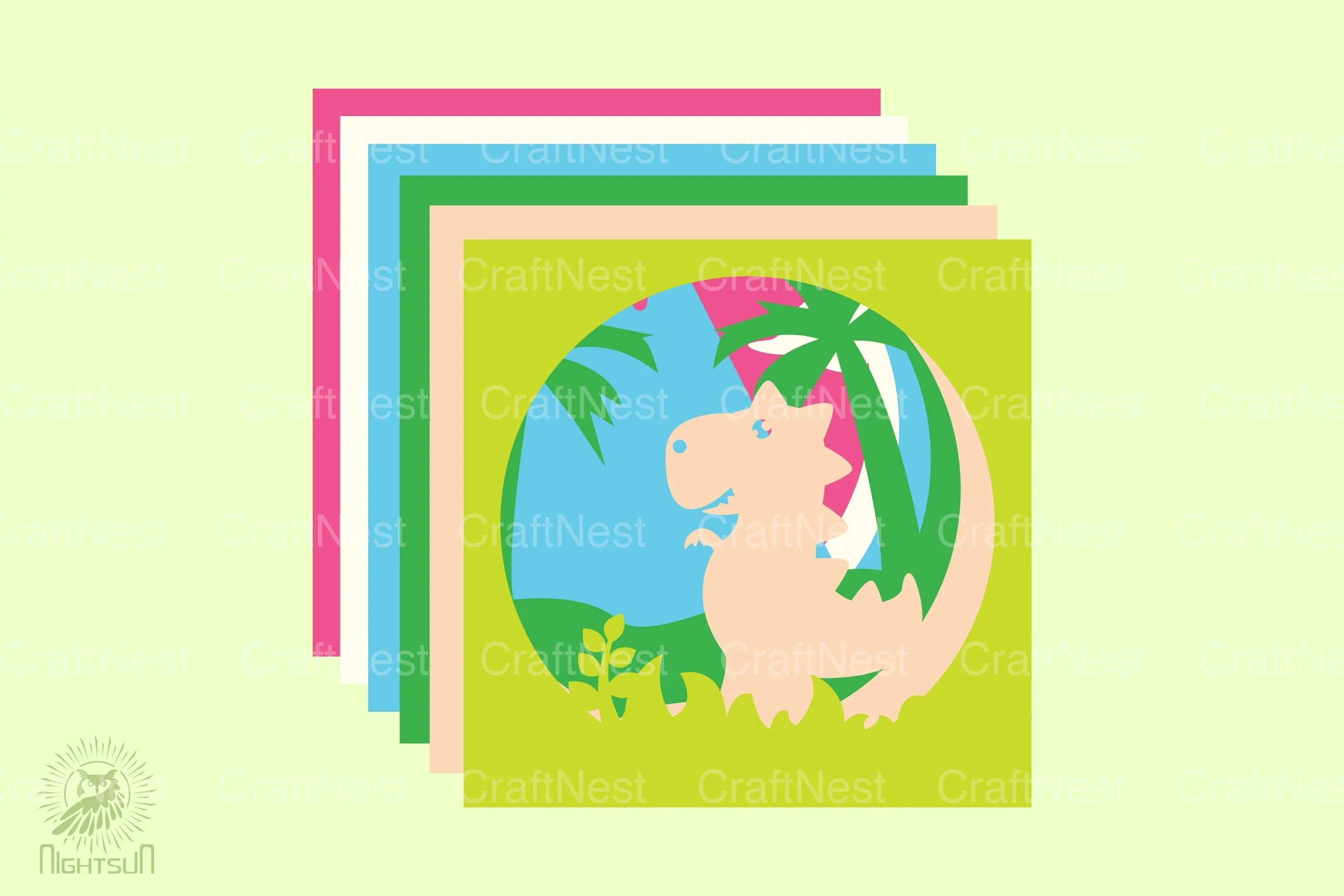 Tyrannosaurus 3D Layered Papercut Clipart Bundle - CraftNest - Digital Crafting and Art