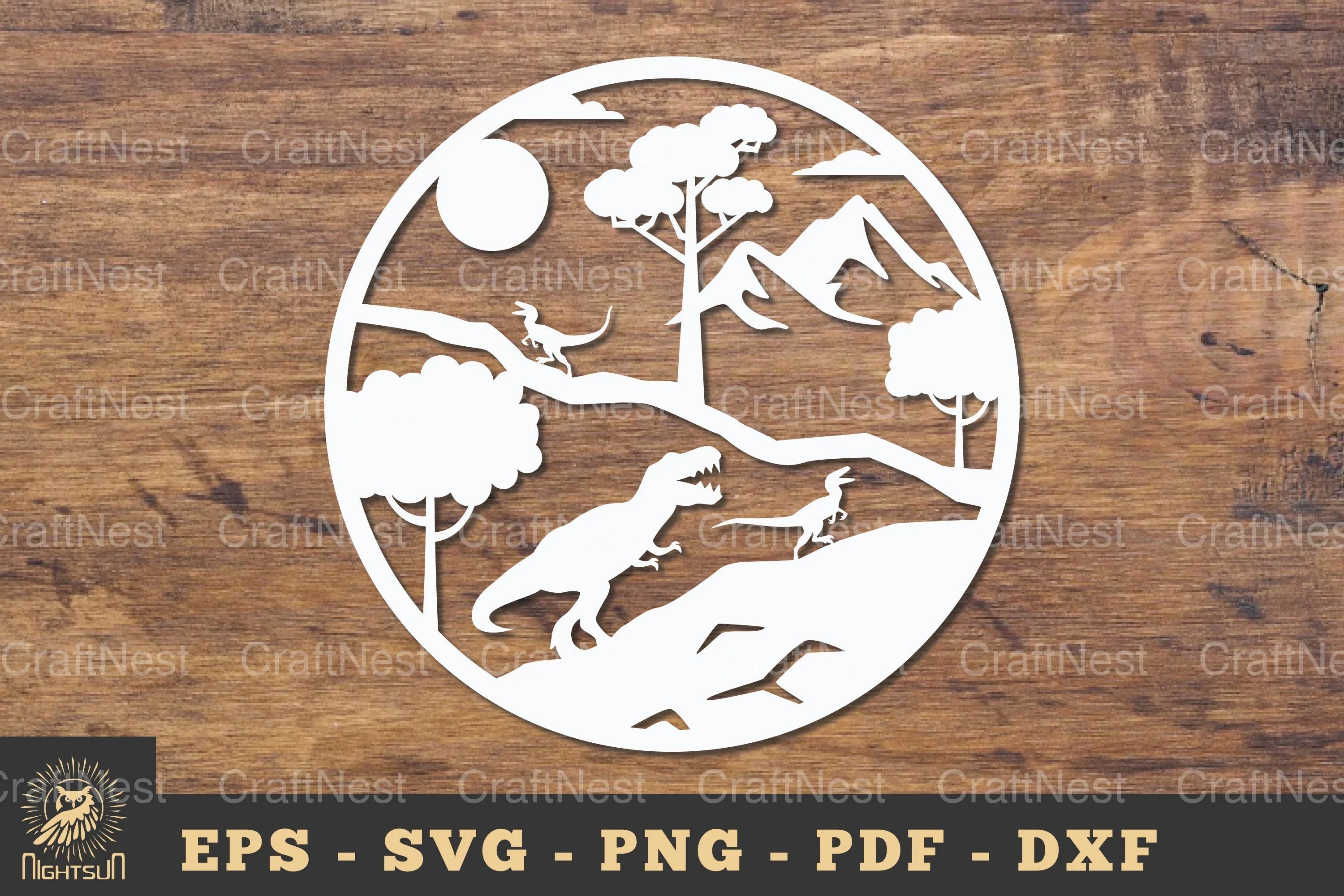 Tyrannosaurus Rex Papercut Round Clipart Bundle - CraftNest - Digital Crafting and Art