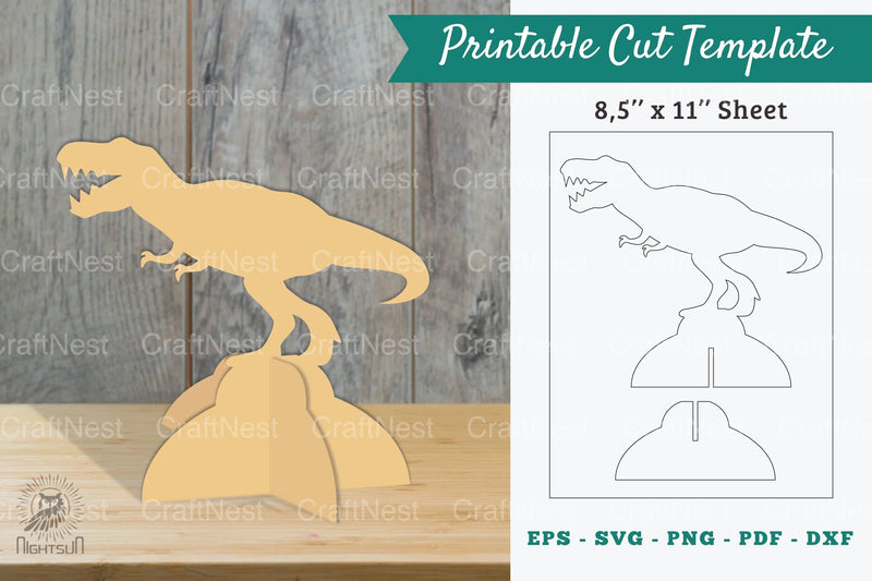 Tyrannosaurus Rex Printable Cut Template Bundle - CraftNest - Digital Crafting and Art