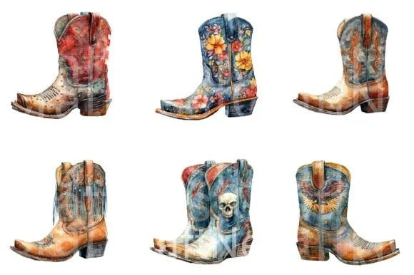 USA Cowboy Boots Clipart Bundle - CraftNest - Digital Crafting and Art