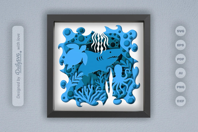 Under the Sea Coral Reef Papercut SVG Bundle - CraftNest - Digital Crafting and Art