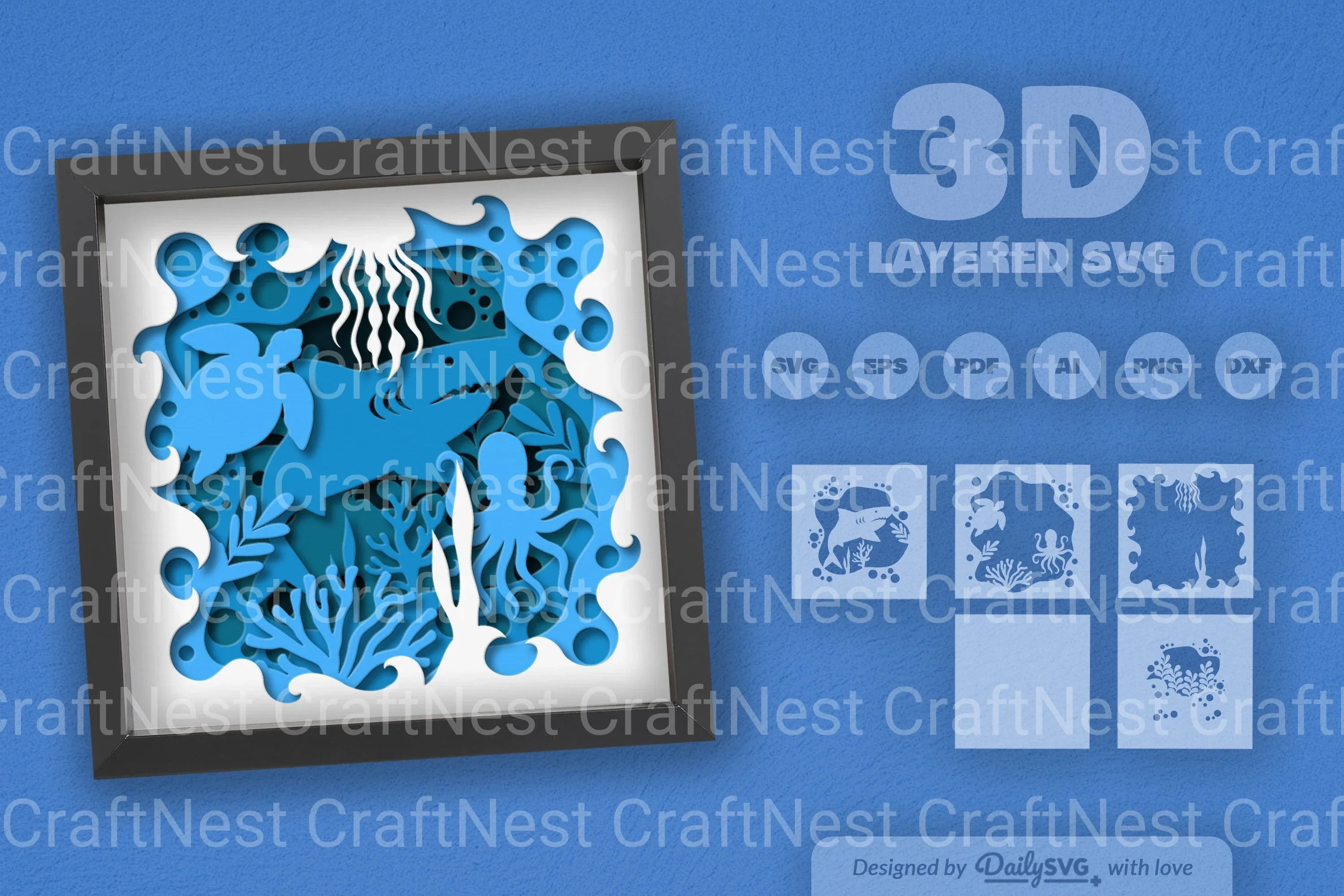 Under the Sea Coral Reef Papercut SVG Bundle