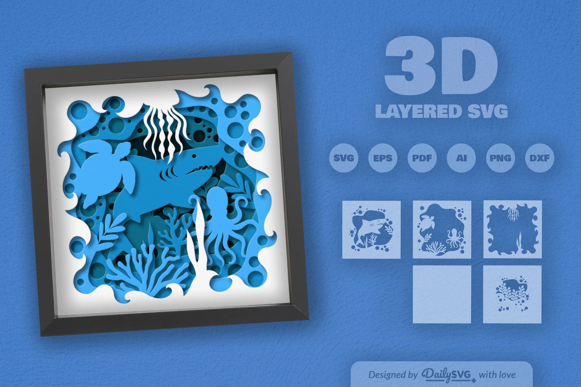 Under the Sea Coral Reef Papercut SVG Bundle - CraftNest - Digital Crafting and Art