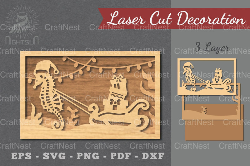Underwater Christmas Scene Laser Cut Decoration Clipart Bundle - CraftNest - Digital Crafting and Art