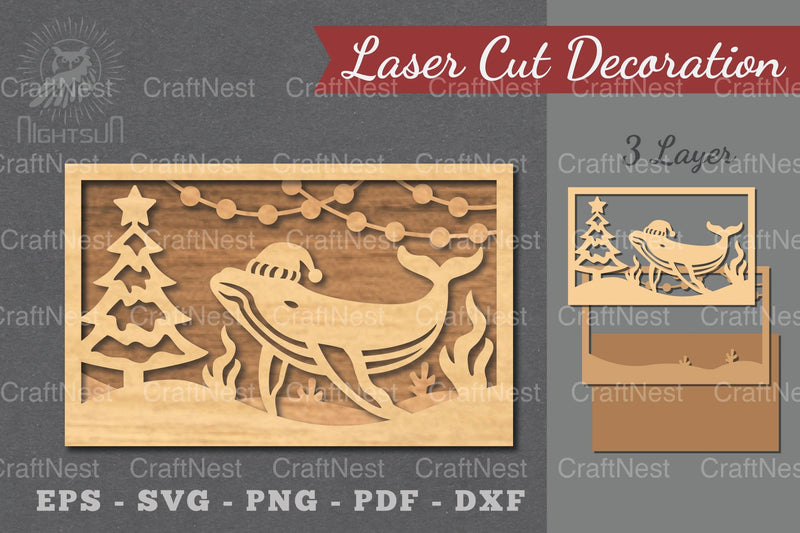 Underwater Christmas Scene Laser Cut Decoration Clipart Bundle - CraftNest - Digital Crafting and Art
