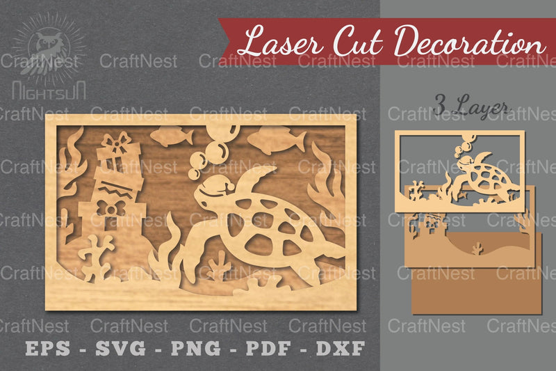 Underwater Christmas Scene Laser Cut Decoration Clipart Bundle - CraftNest - Digital Crafting and Art