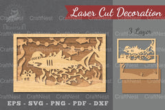 Underwater Christmas Scene Laser Cut Decoration Clipart Bundle - CraftNest - Digital Crafting and Art