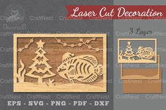 Underwater Christmas Scene Laser Cut Decoration Clipart Bundle - CraftNest - Digital Crafting and Art