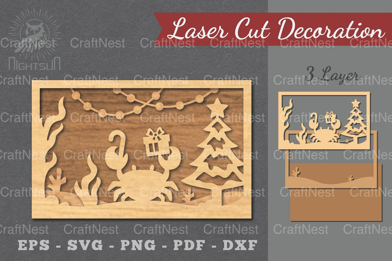 Underwater Christmas Scene Laser Cut Decoration Clipart Bundle - CraftNest - Digital Crafting and Art