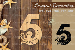 Underwater Number Five Lasercut Decoration Clipart Bundle - CraftNest - Digital Crafting and Art