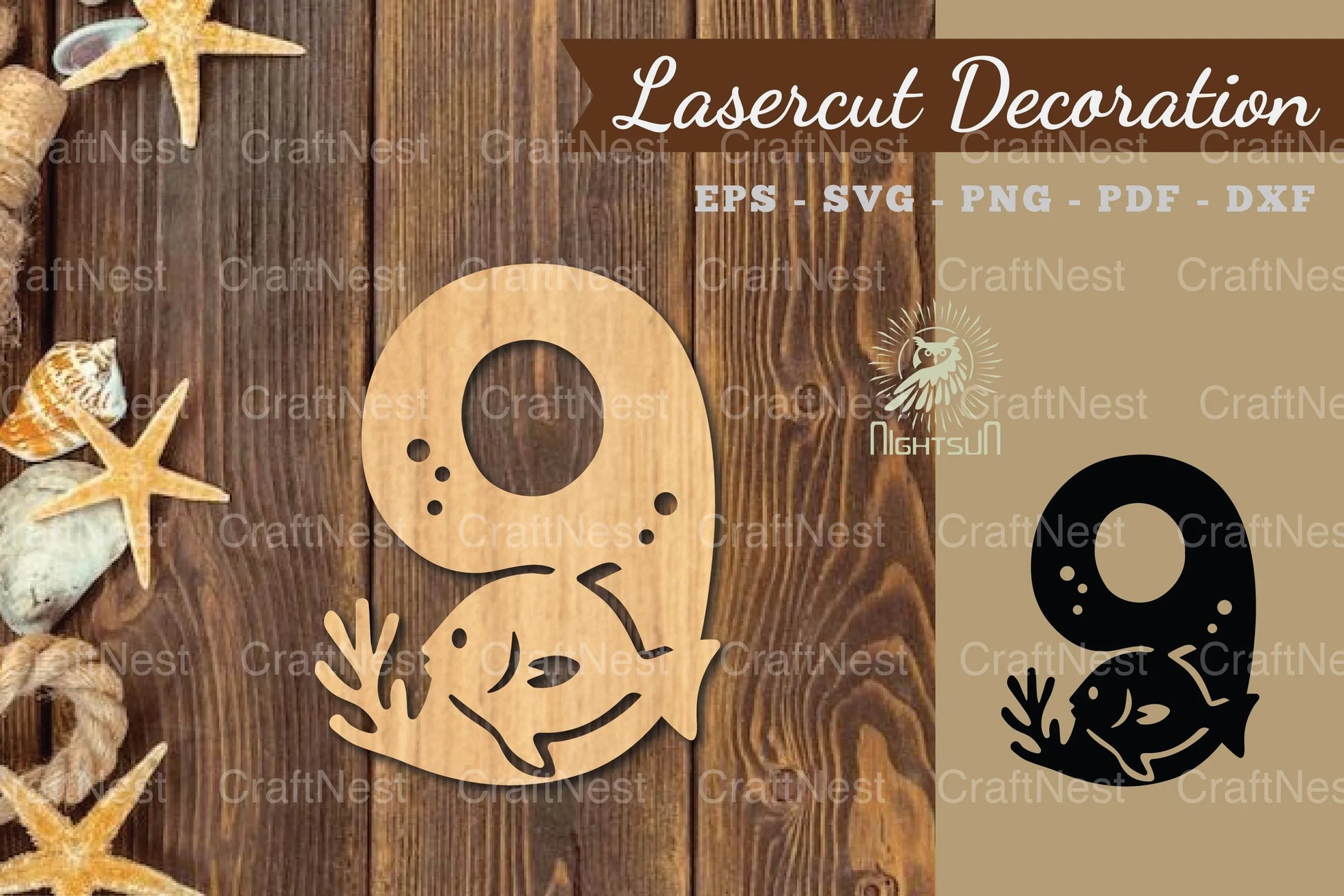 Underwater Number Nine Lasercut Decoration Clipart Bundle - CraftNest - Digital Crafting and Art