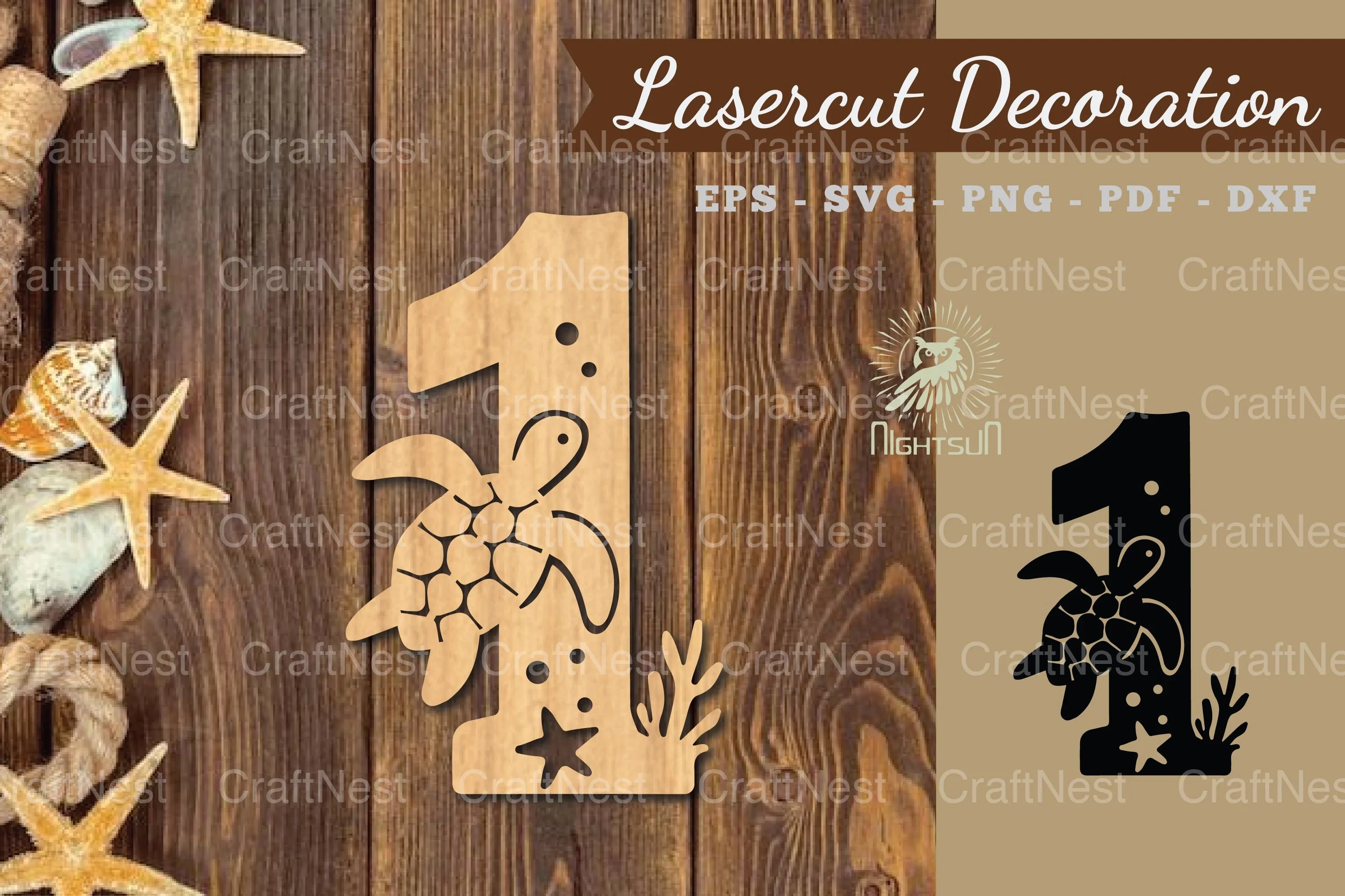Underwater Number One Lasercut Decoration Clipart Bundle - CraftNest - Digital Crafting and Art