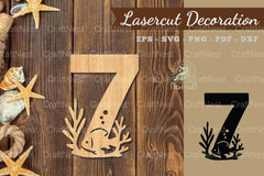 Underwater Number Seven Lasercut Decoration Clipart Bundle - CraftNest - Digital Crafting and Art