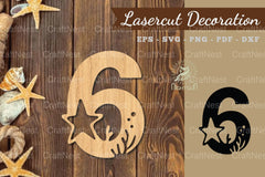 Underwater Number Six Lasercut Decoration Clipart Bundle - CraftNest - Digital Crafting and Art