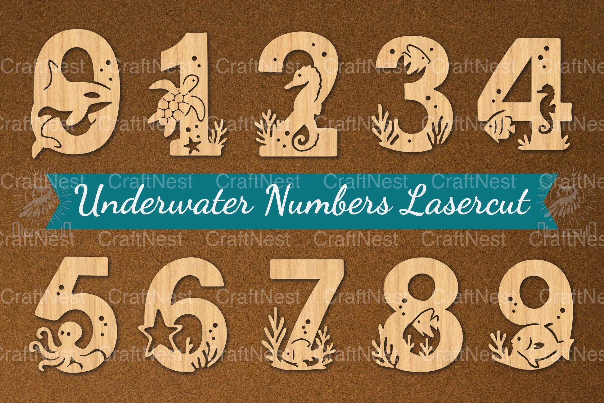 Underwater Numbers Clipart Bundle - CraftNest - Digital Crafting and Art