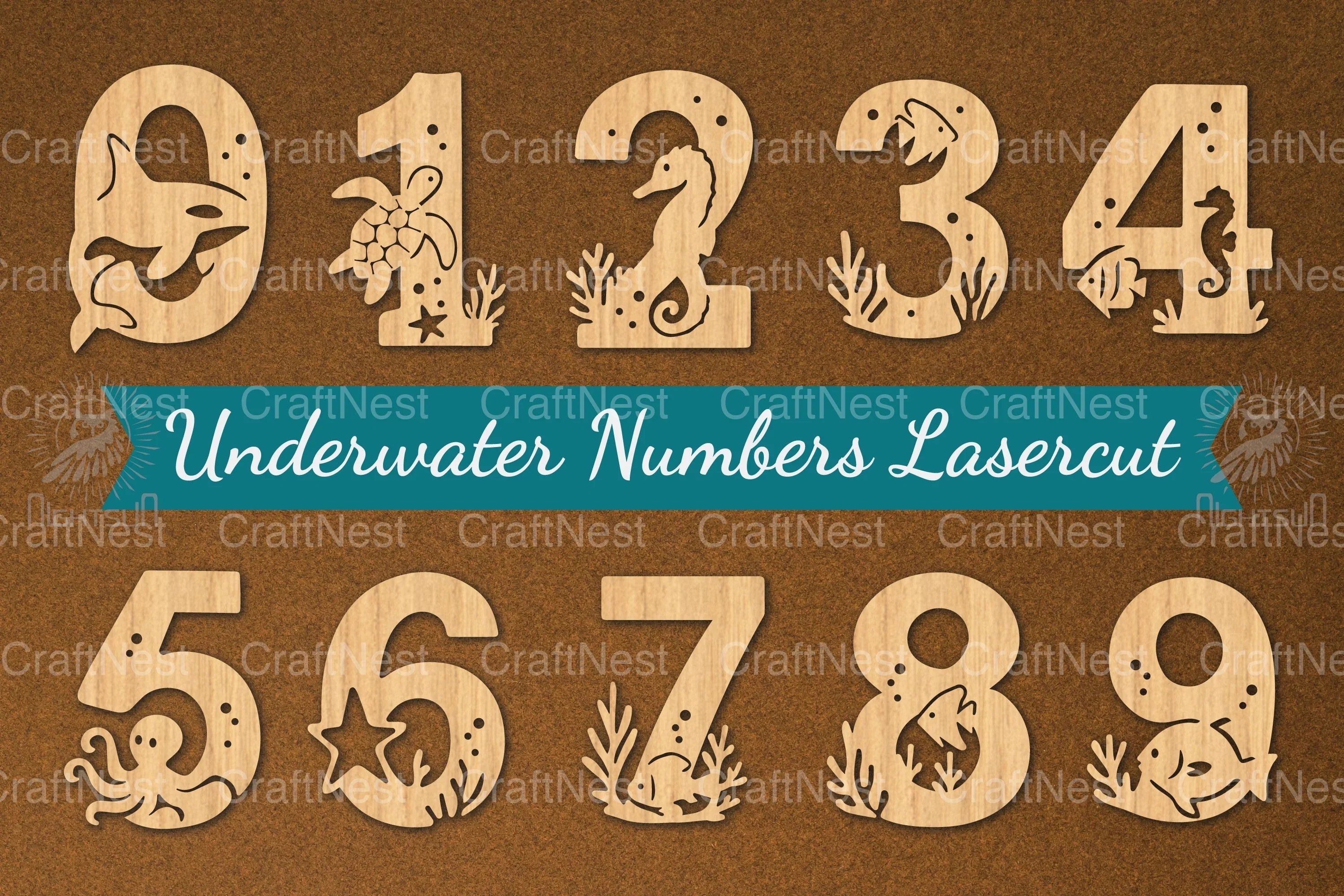 Underwater Numbers Clipart Bundle - CraftNest - Digital Crafting and Art