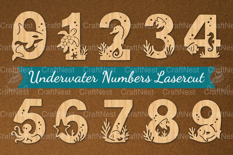 Underwater Numbers Clipart Bundle - CraftNest - Digital Crafting and Art