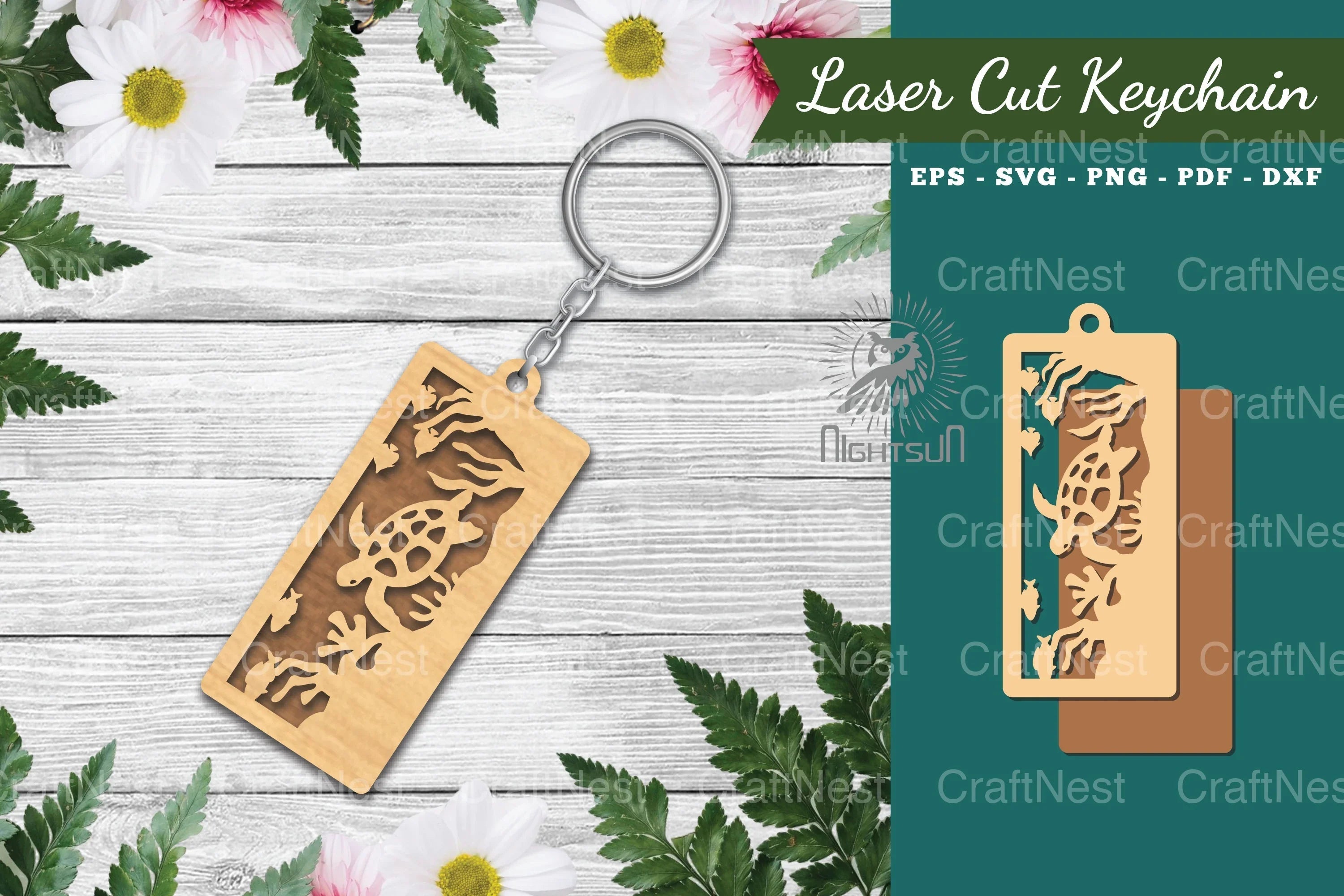 Underwater Scene Laser Cut Keychain Design Bundle - CraftNest - Digital Crafting and Art