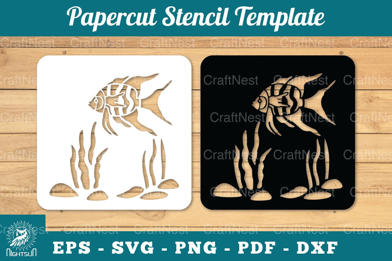 Underwater Scene Papercut Stencil Clipart Bundle - CraftNest - Digital Crafting and Art