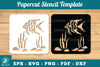 Underwater Scene Papercut Stencil Clipart Bundle