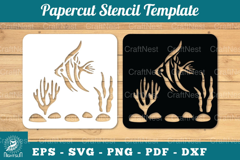 Underwater Scene Papercut Stencil Clipart Bundle - CraftNest - Digital Crafting and Art