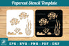 Underwater Scene Papercut Stencil Clipart Bundle