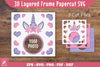 Unicorn 3D Layered Frame Papercut SVG Bundle