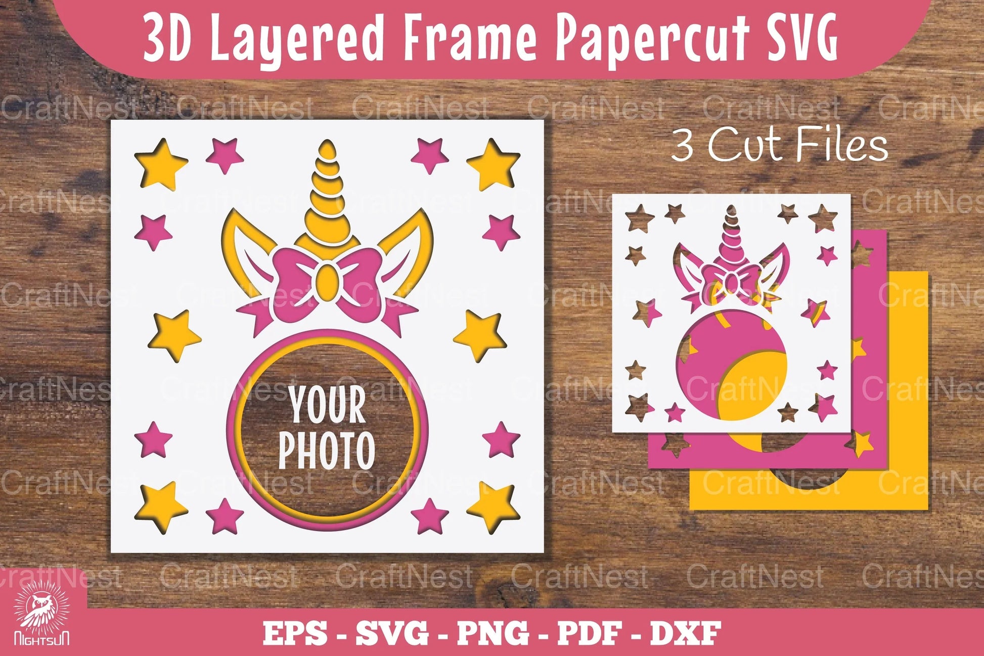 Unicorn 3D Layered Frame Papercut Clipart Bundle - CraftNest - Digital Crafting and Art